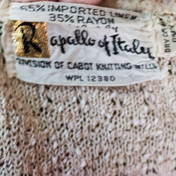 Knit Shrug Oatmeal 60s vintage button cape collar - Picture 6 of 8